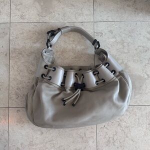 BURBERRY PRORSUM WARRIOR Purse Large light taupe Hobo Bag EUC